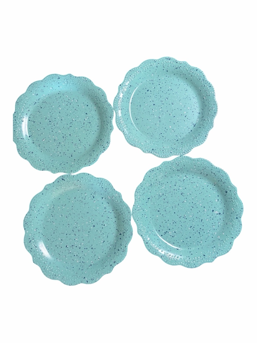 The Pioneer Woman Aqua Speckled Scalloped Dinner Plates - Set of 4